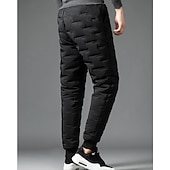 abordables pantalons décontractés-Men's Sherpa Fleece Pants Sweatpants Joggers Trousers Pocket Drawstring Elastic Waist Plain Comfort Warm Sports Outdoor Daily Fashion Casual Black 1# Black Micro-elastic