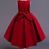 preiswerte Kleider für die Blumenmädchen-Blumenmädchenkleid Kinder Mädchen Prinzessinenkleid Leistung Hochzeit Party Elegant Schön Patchwork Blumen Ärmellos Rundhalsausschnitt Weinrot Rosa 4 Jahre +