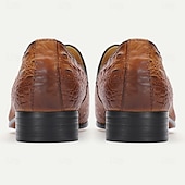 cheap Premium Leather Loafers-Men&#039;s Tan Crocodile Embossed Leather Loafers with Tassel Detail – Premium Cowhide Formal &amp; Casual Dress Shoes