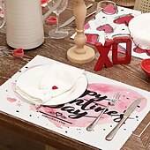 cheap Placemats &amp; Coasters &amp; Trivets-Valentine&#039;s Day Placemats Set of 4 Romantic and Decorative Table Mats Featuring Heart or Rose Patterns Durable and Heat-Resistant Perfect for Adding a Touch of Love to Your Dining Table Decor