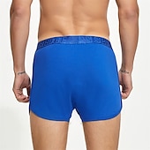 cheap Men&#039;s Boxers Underwear-Men&#039;s 1 PCS Boxers Underwear Boxer Shorts Elastic Waist 50% Cotton Breathable Soft Comfortable Solid Color Mid Rise Black White