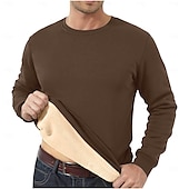 billiga fleece sweatshirts-Herr Tröja Sherpa linne Svart Gul Rubinrött Blå Grön Rund hals Slät Sport &amp; Utomhus Dagligen Helgdag Streetwear Häftig Ledigt Vinter Vår &amp; Höst Kläder Pull Tröjor