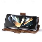Χαμηλού Κόστους Samsung Θήκη-τηλέφωνο tok Για Samsung Galaxy Z Fold 7 Z Διπλώστε 6 Z Fold 5 Z Fold 4 Z Fold 3 Αναποδογυρίστε το κάλυμμα με βάση στήριξης Μαγνητική Υποδοχή κάρτας Ρετρό TPU PU δέρμα