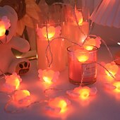 abordables Guirlandes lumineuses à piles-Guirlande lumineuse à LED en forme de cœur, guirlande lumineuse de Noël, 1,5 m, 10 LED, 3 m, 20 LED, à piles, pour la Saint-Valentin, un mariage, une chambre à coucher, décoration de Noël