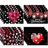 economico Tovagliette-set di 4 tovagliette per San Valentino romantiche e decorative con motivi a forma di cuore o rosa resistenti e resistenti al calore perfette per aggiungere un tocco d&#039;amore all&#039;arredamento della tua