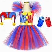 cheap Girls&#039; Costumes-Circus Joker Clown Pomni Carnival Costume Outfits Costume Kid&#039;s Girls&#039; Cosplay Performance Party Stage Carnival Mardi Gras Easy Carnival Costume