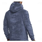 economico felpe in pile-Per uomo Felpa con cappuccio Felpa con cappuccio pullover Felpa con cappuccio in pile Blu marino Cachi Con cappuccio Liscio Collage Sportivo Informale Giornaliero Poliestere Streetwear Informale