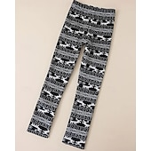 cheap Bottoms-Girls&#039; 3D Graphic Christmas Pants Pants Leggings Spring Fall Basic Boho Kids 4-12 Years Outdoor Casual Daily Regular Fit