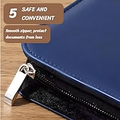 baratos Arrumação e Organização-bolsa de negócios de couro vegano portfólio de negócios com zíper padfolio tudo em um. capa protetora para tablet mais inteligente, slot para apresentação, calculadora, armazenamento de cartão, bloco