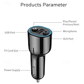 Χαμηλού Κόστους Σετ Bluetooth Αυτοκινήτου/Hands-free-δέκτης bluetooth αυτοκινήτου 5.0 για ακύρωση θορύβου αυτοκινήτου προσαρμογέα bluetooth aux δέκτης μουσικής bluetooth για οικιακό στερεοφωνικό/ενσύρματα ακουστικά/κλήσεις handsfree 16 ώρες διάρκεια