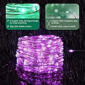 お買い得  USB電源-LEDストリングライト USB電源 5m-50LED/10m-100LED/12m-120LED マルチカラーフェアリーライト 色が変わる 4モード 防水銅線ライト リモートタイマー付き 屋内ガーデンパーティー用
