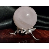 abordables Statues-Support de boule de cristal en métal en forme de libellule, support de sphère en verre compatible pour bureau, décoration intérieure, fête, chambre à coucher, décoration de salon