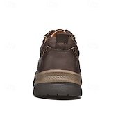 economico Semi-formale-scarpe da trekking da uomo in similpelle marrone con chiusura a lacci - comode e resistenti, perfette per le avventure all&#039;aria aperta