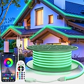 abordables Luces LED de neón-3M 5 m 7m Conjuntos de luces 96 LED 5050 SMD 10 mm 1 Controlador remoto de 24 teclas 1 juego RGB Tiras de Luces LED Fiesta Al Aire Libre Impermeable 220-240 V