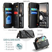 cheap Other Phone Case-Phone Case For Google Pixel 9 Pro Pixel 9 Pro XL Pixel 8 Pro Pixel 8 Pixel 9 Wallet Case Magnetic Zipper Support Wireless Charging Retro TPU PC