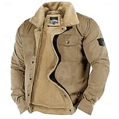 abordables vestes et manteaux graphiques pour hommes-veste polaire brodée pour homme veste de camionneur sherpa veste cargo de travail col rabattu veste chaude d&#039;hiver en coton manteau de sortie décontracté vintage multi-poches
