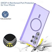 Недорогие Чехлы для Samsung-телефон Кейс для Назначение S24 Ultra S24 Plus S24 S24 ФЭ S25 Ультра Кейс на заднюю панель Магнитный Поддержка беспроводной зарядки Защита от удара Ретро ТПУ