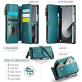 baratos Capa Samsung-telefone Capinha Para Dobra Z 6 Z Fold 5 Z Fold 4 Z Fold 3 Capa para Cartão Wallet Com Suporte Magnética Zíper Retro TPU PC