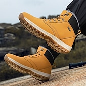 baratos Botas de caminhada-botas de inverno masculinas impermeáveis e isoladas com sola de borracha antiderrapante e forro de pele sintética para caminhadas ao ar livre