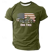 levne Vlastenecké tričko pro veterány-Den veteránů Pánský vlastenecký veterán Udržujte klid a jezděte dál tričko Krátký rukáv tričko 3D tisk Crew Neck tričko módní athleisure pouliční sportovní outdoor denní černé modré zelené letní jarní