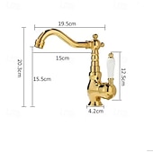 economico Classici-miscelatore monocomando per lavabo da bagno in ottone, rubinetti monocomando per lavabo a ponte rubinetto in ceramica, rubinetti monoforo per tubo flessibile freddo e caldo