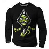 preiswerte Lustige T-Shirts für Männer-Herren Grimasse T Shirt Langarm T-Shirt 3D-Druck Rundhalsausschnitt Hemd Designer Retro Vintage Straße Lässig Täglich Schwarz Sommer Frühling Herbst Bekleidung S M L XL XXL XXXL
