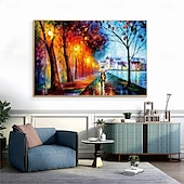 preiswerte Landschaftsgemälde-großes handgemachtes abstraktes Stadtgemälde handgemachtes urbanes Kunstgemälde handgemalte Skyline der Stadt Herbstgemälde New York Skyline Wald Ölgemälde New York City Gemälde Wandkunst abstrakte