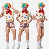levne Děsiví klauni-Žolík Klaun předvečer Všech svatých Úbory Kostým cirkus Karnevalový kostým Hrdost Duhová cosplay Dospělé Pánské předvečer Všech svatých Karneval Mardi Gras Výkon Pride Parade Měsíc hrdosti Jednoduch