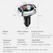 お買い得  車用Bluetoothキット/ハンズフリー-pd18 FMトランスミッター カーMP3プレーヤー デュアルUSBハンズフリーBluetoothアダプター