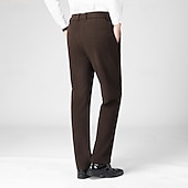 baratos Magro-Homens Social Calças de Veludo Calças chinês Bolsos Com Cordão Cintura elástica Côr Sólida Conforto Formal Festa Trabalho Moda Estilo Clássico Preto Azul Marinha Micro-Elástica