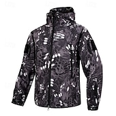 billiga Fleece &amp; 3 i 1-jackor-Herr Vandringsjacka Utomhus Kamouflage Vindtät Dragkedja fram Lättviktsjacka Helöppnande blixtlås Camping / vandring / grottforskning Mörkgrå Skog grön Svart kamouflage Svart Armégrön