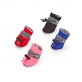 cheap Boots &amp; Paw Protectors-Dog Cat Pets Boots / Shoes Rain Boots Anti-Slip Waterproof Sneaker Solid Colored For Pets Waterproof Fabric Black