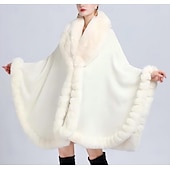 cheap Faux Fur Wraps-Faux Fur Wraps Elegant Cute Ladies Long Sleeve Rabbit Fur Wedding Wraps With Pure Color For Formal Spring