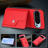 お買い得  その他のスマホケース-電話 ケース 用途 ピクセル9プロ ピクセル9プロXL Pixel 8 Pro Pixel 8 ピクセル9 バックカバー スタンド付き カード挿入口 耐衝撃 レトロ風 TPU PUレザー