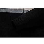 preiswerte Herren Strickjacke-Herren Jacquard-Pullover Strickjacke Kurzer Pullover Strickpullover Gerippt Gehäkelt Stricken Standard Strick Jacquard Kariert / Gestreift / Chevron Stehkragen Modisch Klassisch Freizeitskleidung