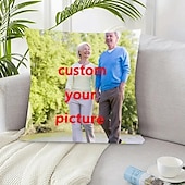 baratos Presentes Personalizados-Capa de Almofada Personalizada de Dupla Face Almofada Decorativa Macia Capa de Almofada Quadrada para Quarto Sala de Estar Sofá Cadeira Presente Personalizado Feita Sob Medida