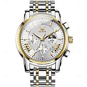 economico Orologi al quarzo-OLEVS Da uomo Orologio al quarzo Di tendenza Orologio casual Orologio da polso Visualizzazione delle fasi lunari Luminoso Calendario Cronografo Acciaio Guarda