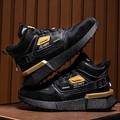 economico Sneakers da uomo-sneakers alte invernali da uomo con fodera in pelliccia sintetica – caldi stivali da neve con lacci per attività all&#039;aperto, suola impermeabile e antiscivolo, elegante design beige