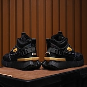 economico Sneakers da uomo-sneakers alte invernali da uomo con fodera in pelliccia sintetica – caldi stivali da neve con lacci per attività all&#039;aperto, suola impermeabile e antiscivolo, elegante design beige