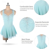 economico Abiti da Pattinaggio Artistico-Abito da pattinaggio artistico Per donna Ragazze Pattinaggio sul ghiaccio Vestito Nero Rosso Blu Orlo asimmetrico Rete Alta elasticità Allenamento Competizione Vestiti da pattinaggio sul ghiaccio