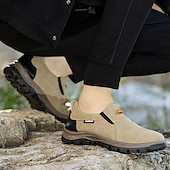 preiswerte Herrenpantoletten &amp; -slipper-Beige Herren-Outdoor-Schuhe zum Reinschlüpfen mit rutschfester, robuster Sohle und schwarzen Akzenten – bequemes Freizeitschuhwerk für den Alltag