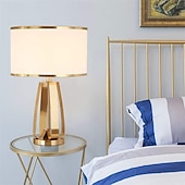abordables lámpara de noche-Lámpara de mesa, lámpara de mesa de hierro, lámpara de escritorio americana, lámpara de noche para dormitorio, lámpara de mesa de estudio moderna para sala de estar, lámparas de escritorio doradas