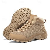 abordables Botas de montaña-Botas de senderismo acolchadas para hombre: ligeras, impermeables, suela antideslizante, diseño de caña alta, ideales para aventuras al aire libre.