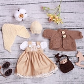 abordables Ensembles de Vêtements et Accessoires pour Poupées-ensemble de vêtements de poupée waldorf fait à la main pour poupée de 12 pouces poupée muppet faite à la main pour cadeaux de Noël