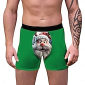 olcso Fehérnemű-Mikulás Karácsonyi pizsama Boxeralsók Fehérnemű karácsonyi ajándék Férfi Vicces Karácsony Minta Felnőttek Karácsony Újév szenteste Karácsony Parti