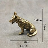cheap Statues-Lucky Copper Dog, Wealth Dog Ornaments, Help Transport Wealth Dog Copperware Chinese Classic Desktop Ornaments Tea Pet Copperware, Cute Aesthetic Things, Strange Things, Micro Desktop Decoration