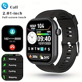 Χαμηλού Κόστους Smartwatch-ανδρικό έξυπνο ρολόι 2,01 ιντσών υψηλής ευκρίνειας πλήρους οθόνης αφής αθλητικά έξυπνα ρολόγια κλήσης/απάντησης τηλεφώνων ύπνου βήμα θερμίδων παρακολούθησης δραστηριότητας πληροφορίες κλήσης προτροπή