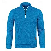 preiswerte Herrenpullover-Herren Pullover Strickpullover Pullover mit Viertelreißverschluss Gerippt Stricken Standard Strick Glatt Viertel Postleitzahl Modisch Basic Urlaub Freizeitskleidung Bekleidung Herbst Winter Schwarz
