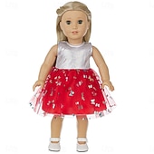 cheap Reborn Dolls-2 pcs American Doll Clothes Gift for 18 inch Doll Clothes and Accessories Including Coat and Dress(WITHOUT DOLL) Christmas Gift