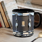 halpa Mukit ja kupit-musta vintage rumpumuki, hauskat rumpulahjat, joululahja rumpalille, rumpali kahvikuppi, rumpali isä, rumpaliveli rumpulahjat, rummut 11oz